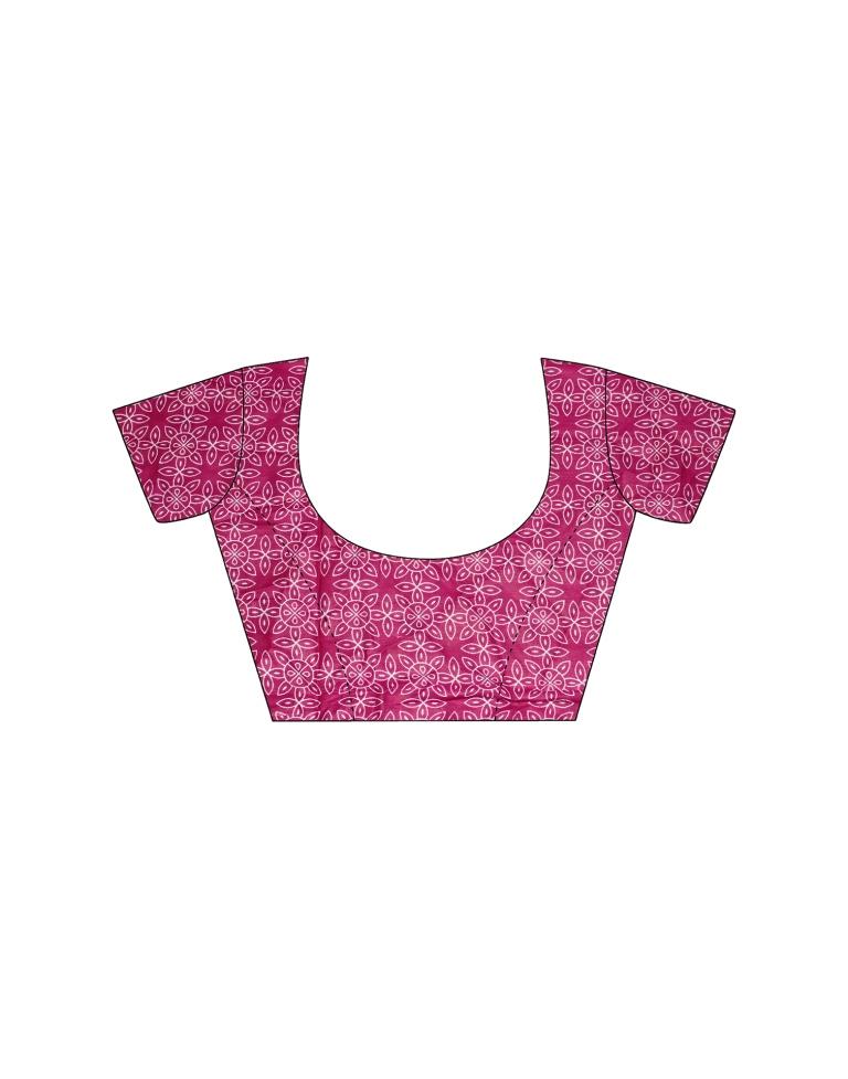 Blue Printed Cotton Saree