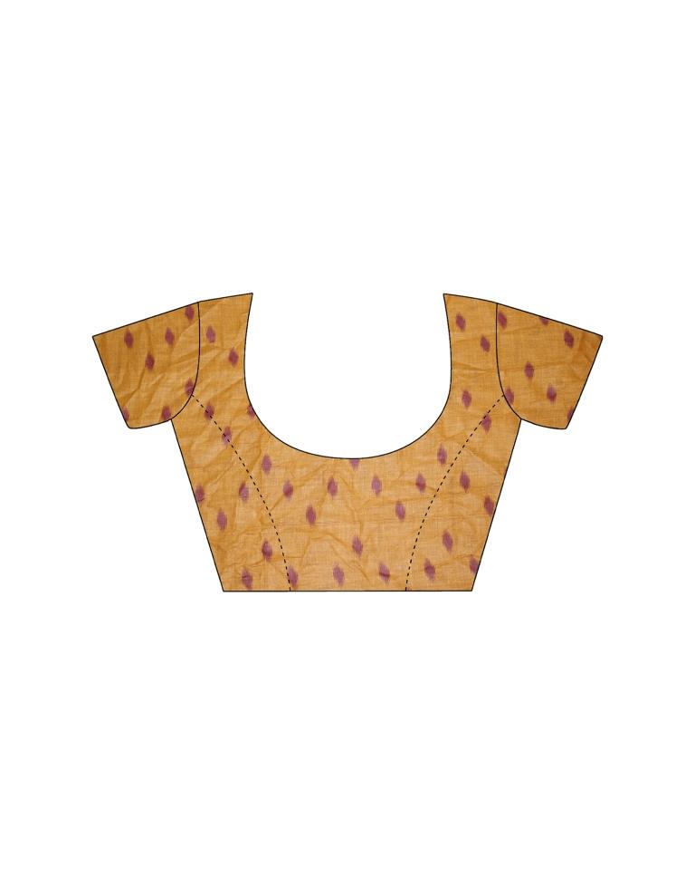 White Printed Cotton Saree