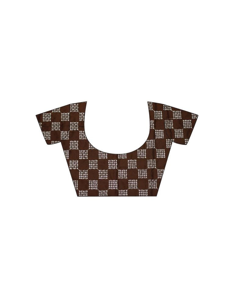 Brown Plain Chiffon Saree