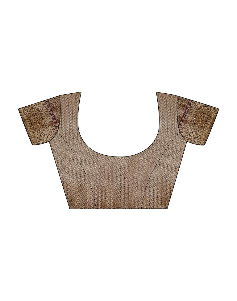 Purple Self Woven Silk Saree