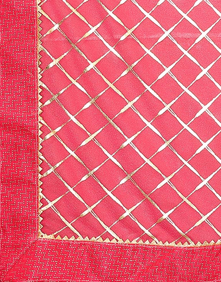 Pink Printed Lycra Saree