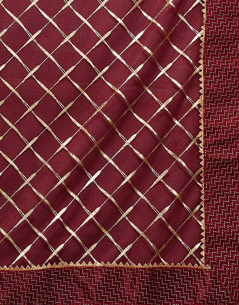 Brown Printed Lycra Saree