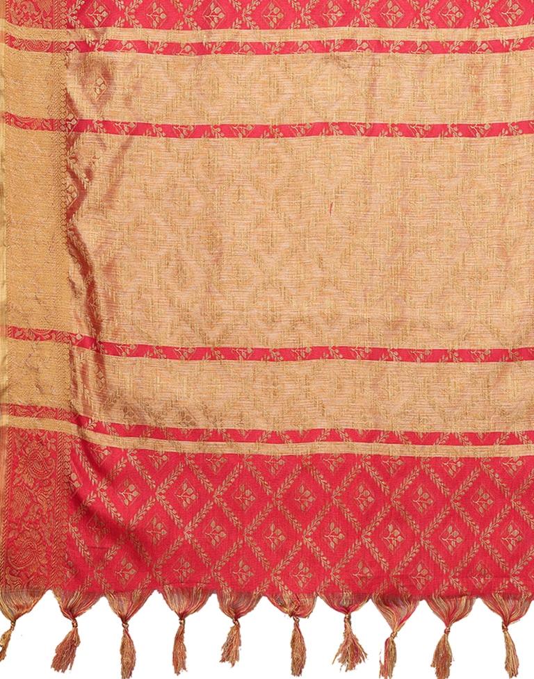 Red Weaving Cotton Saree