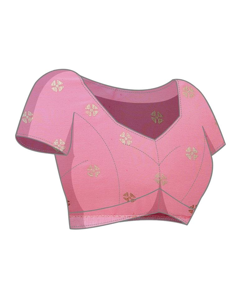 Pink Printed Georgette Saree