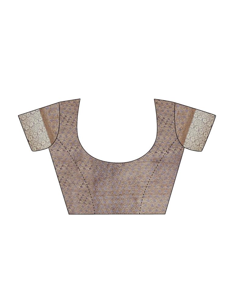 Grey Jacquard Cotton Saree