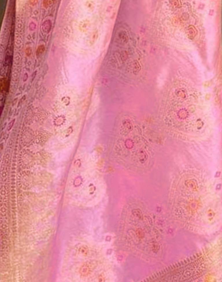 Light Pink Jacquard Silk Saree