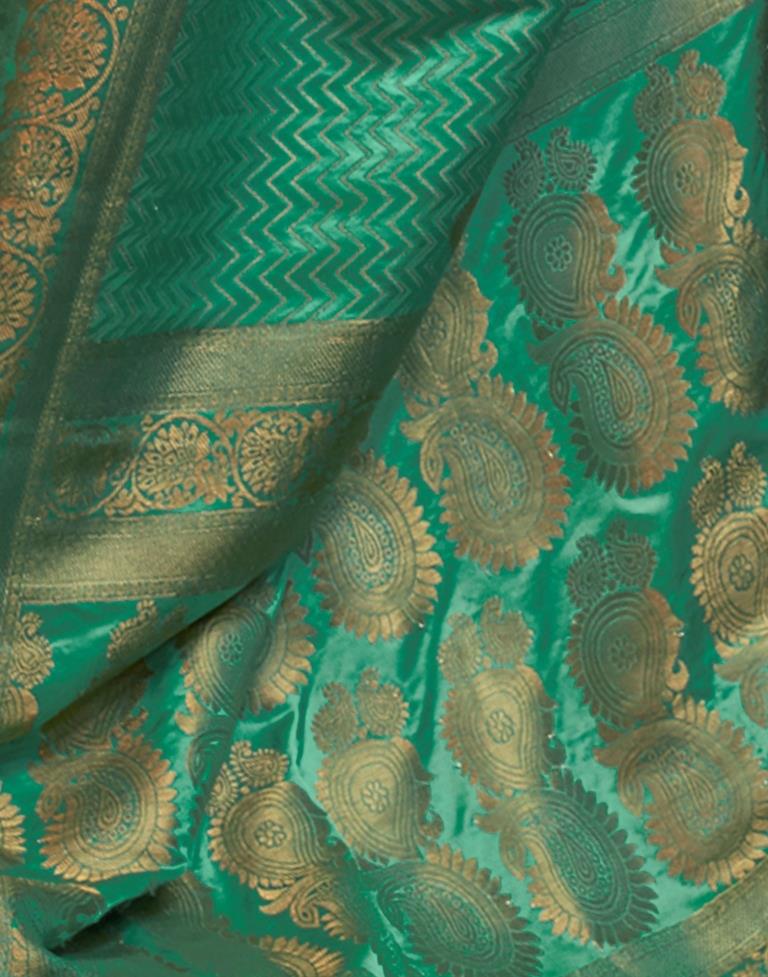 Mint Green Jacquard Silk Saree