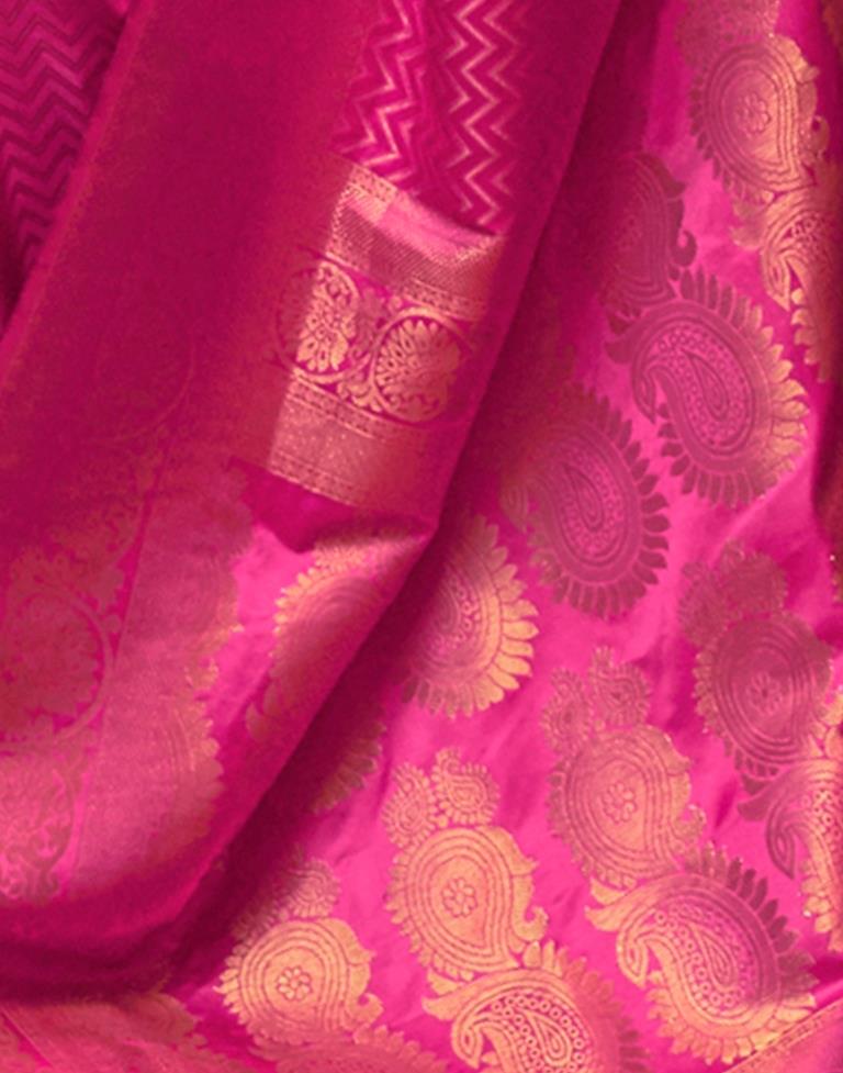 Pink Jacquard Silk Saree