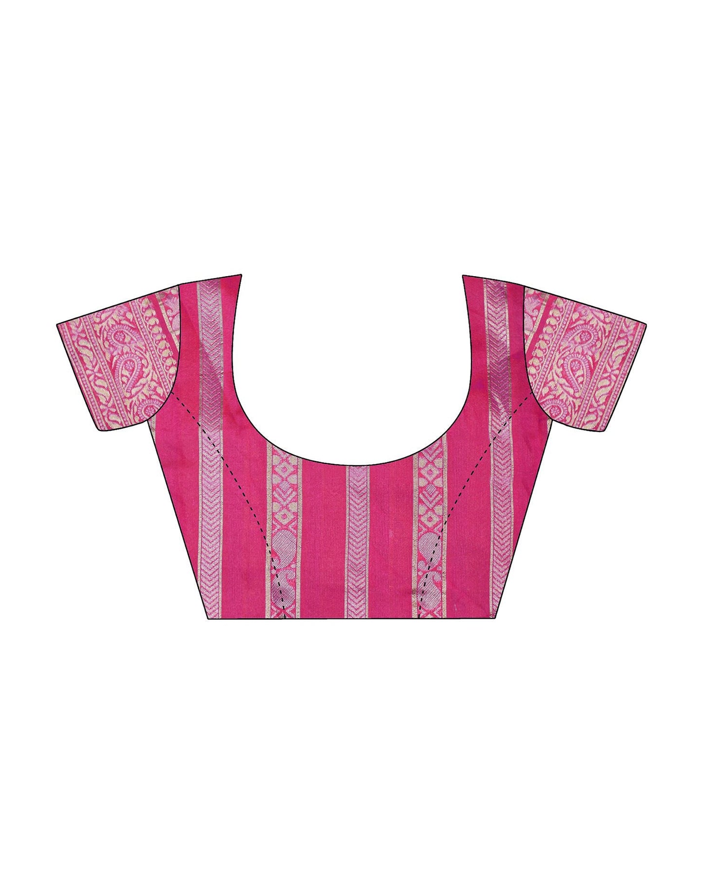 Hot Pink Jacquard Silk Saree