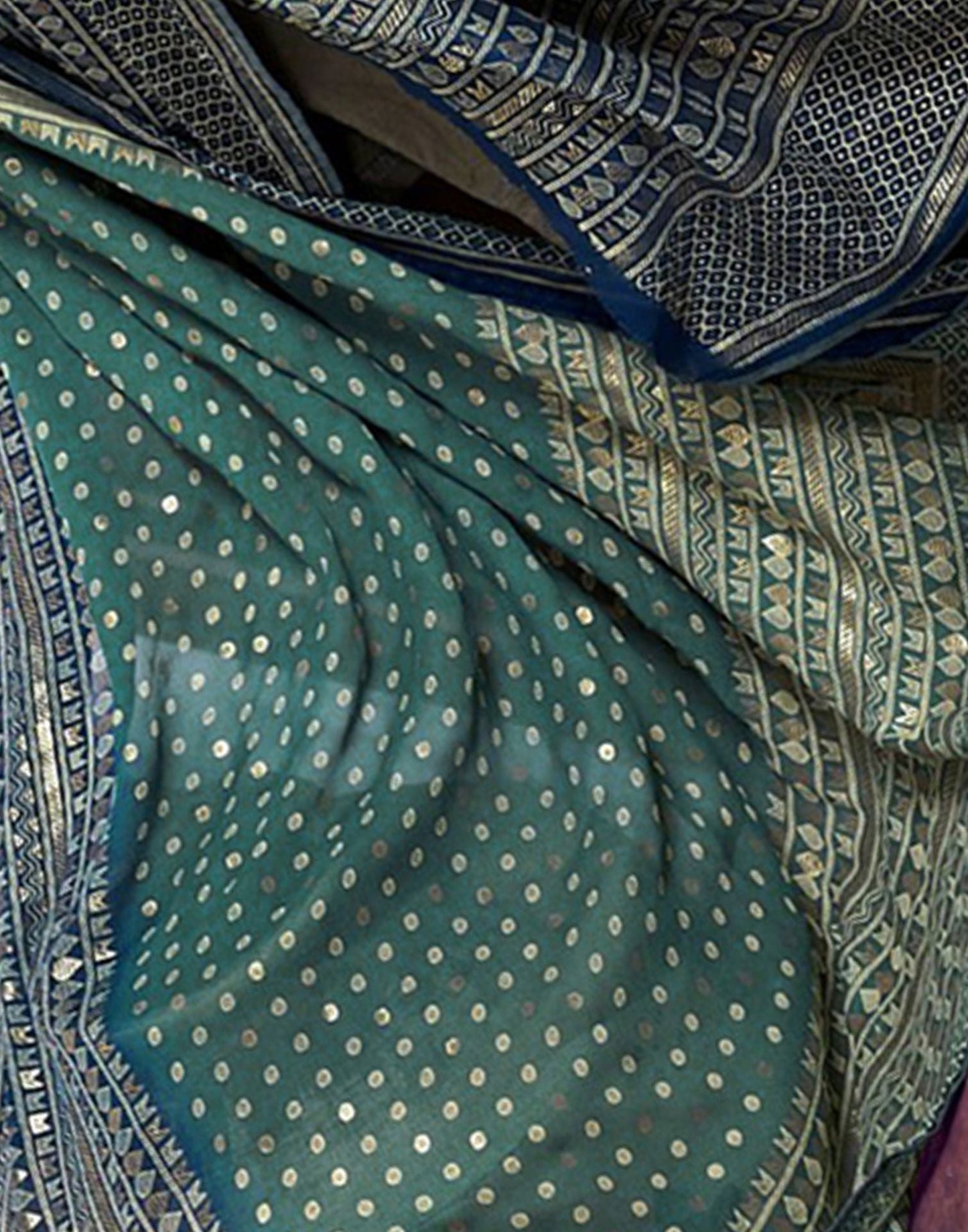 Dull Green Printed Saree