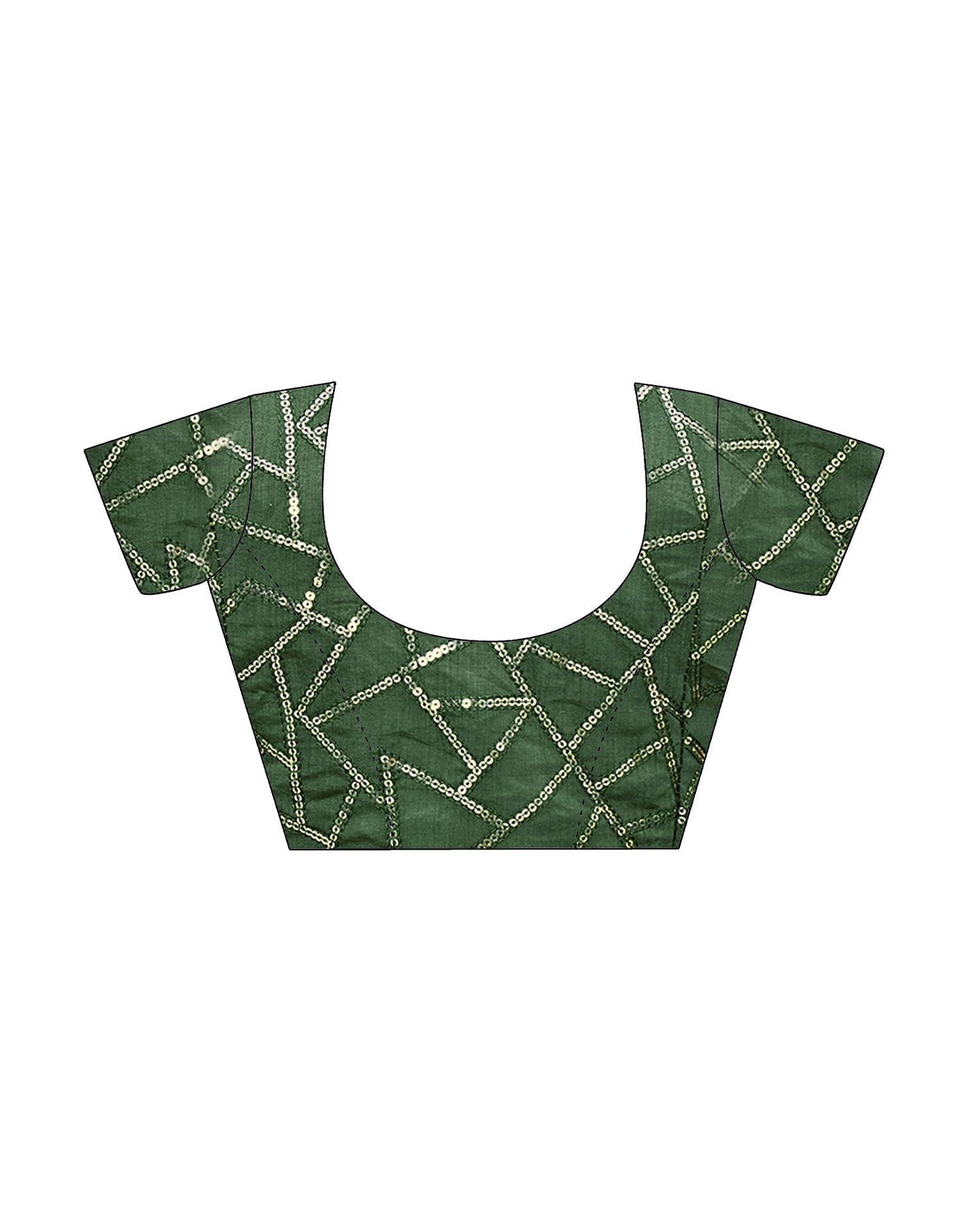 Green Printed Georgette Saree