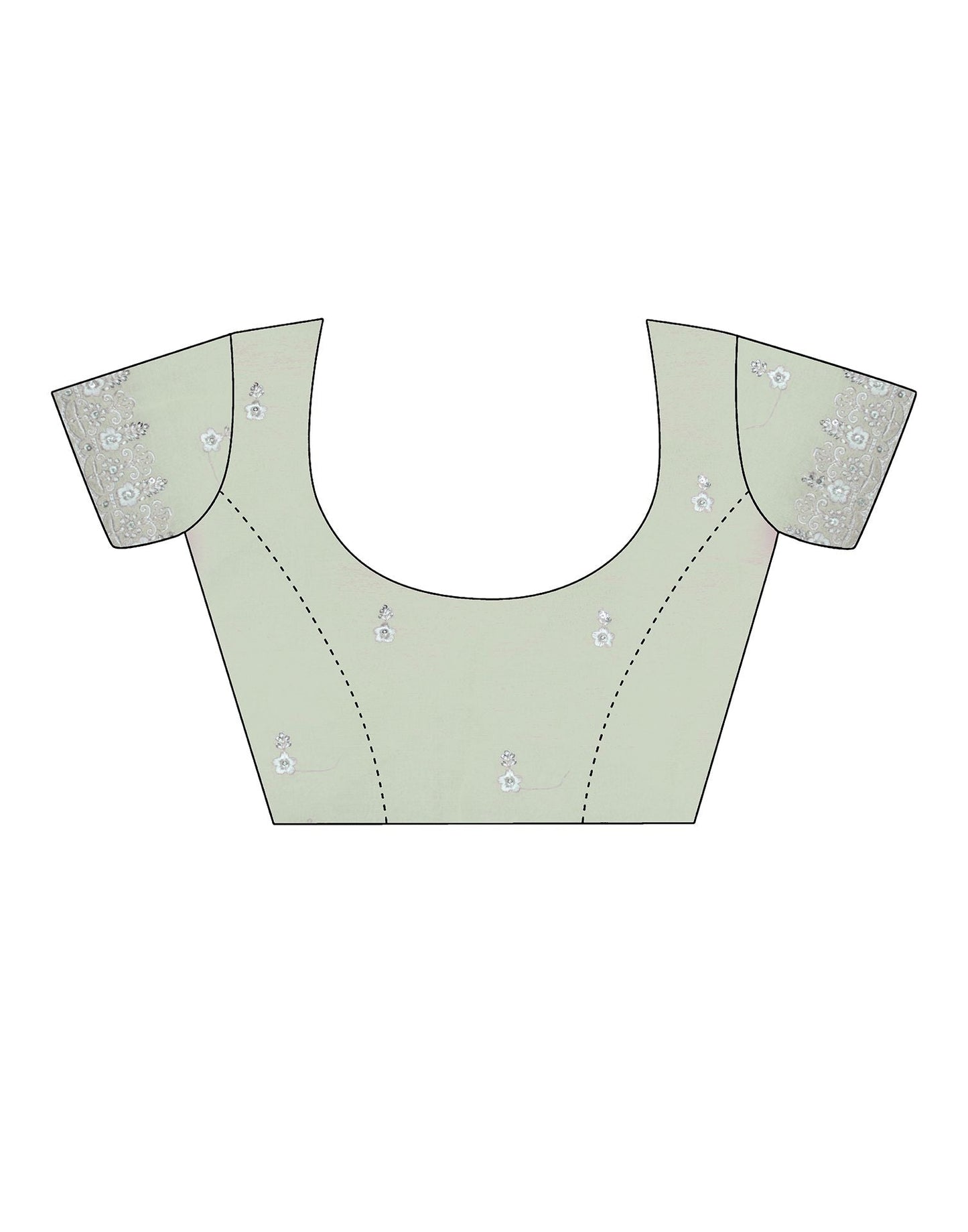 Pastel Green Plain Chiffon Saree