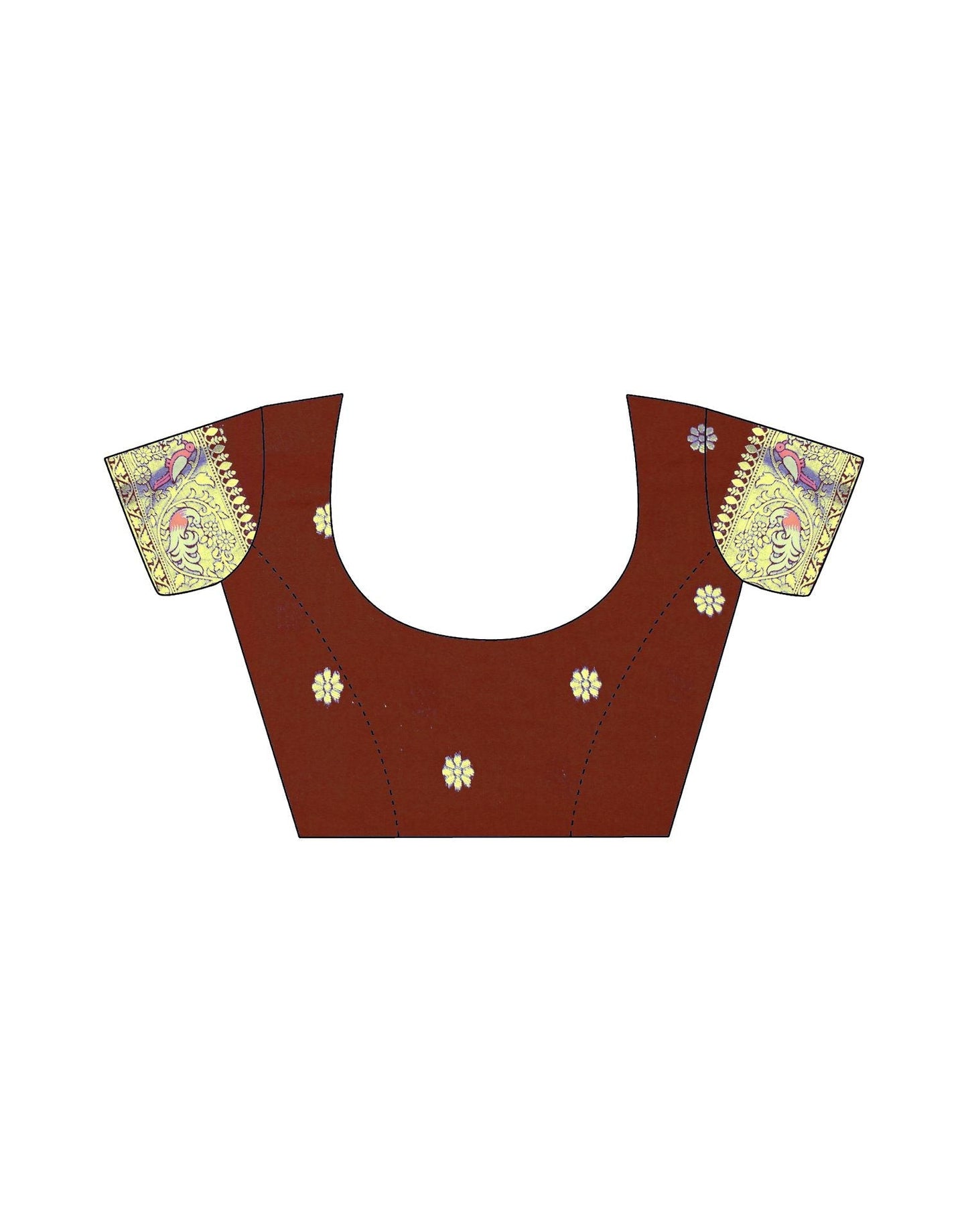 Brown Jacquard Silk Saree