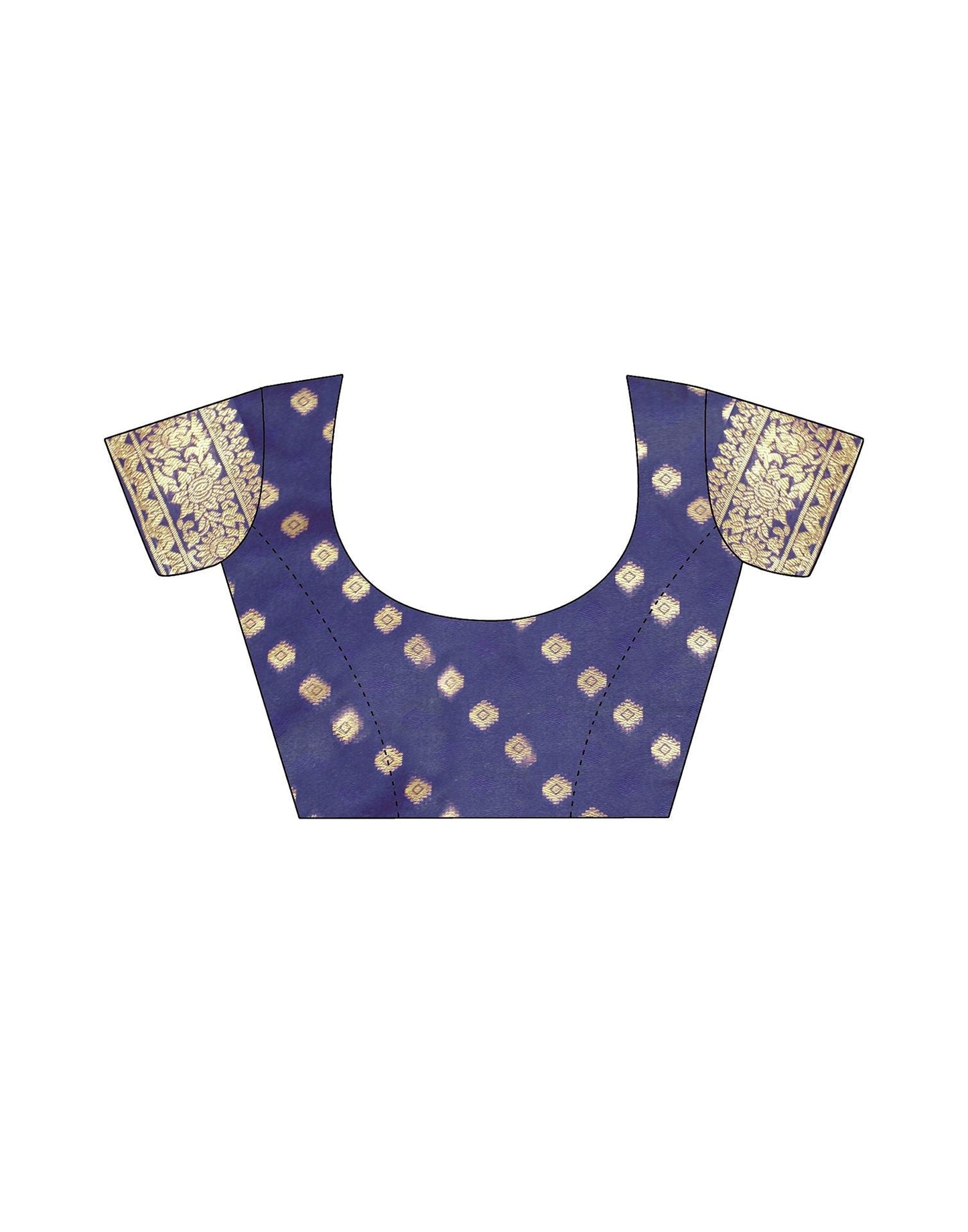 Navy Blue Jacquard Silk Saree