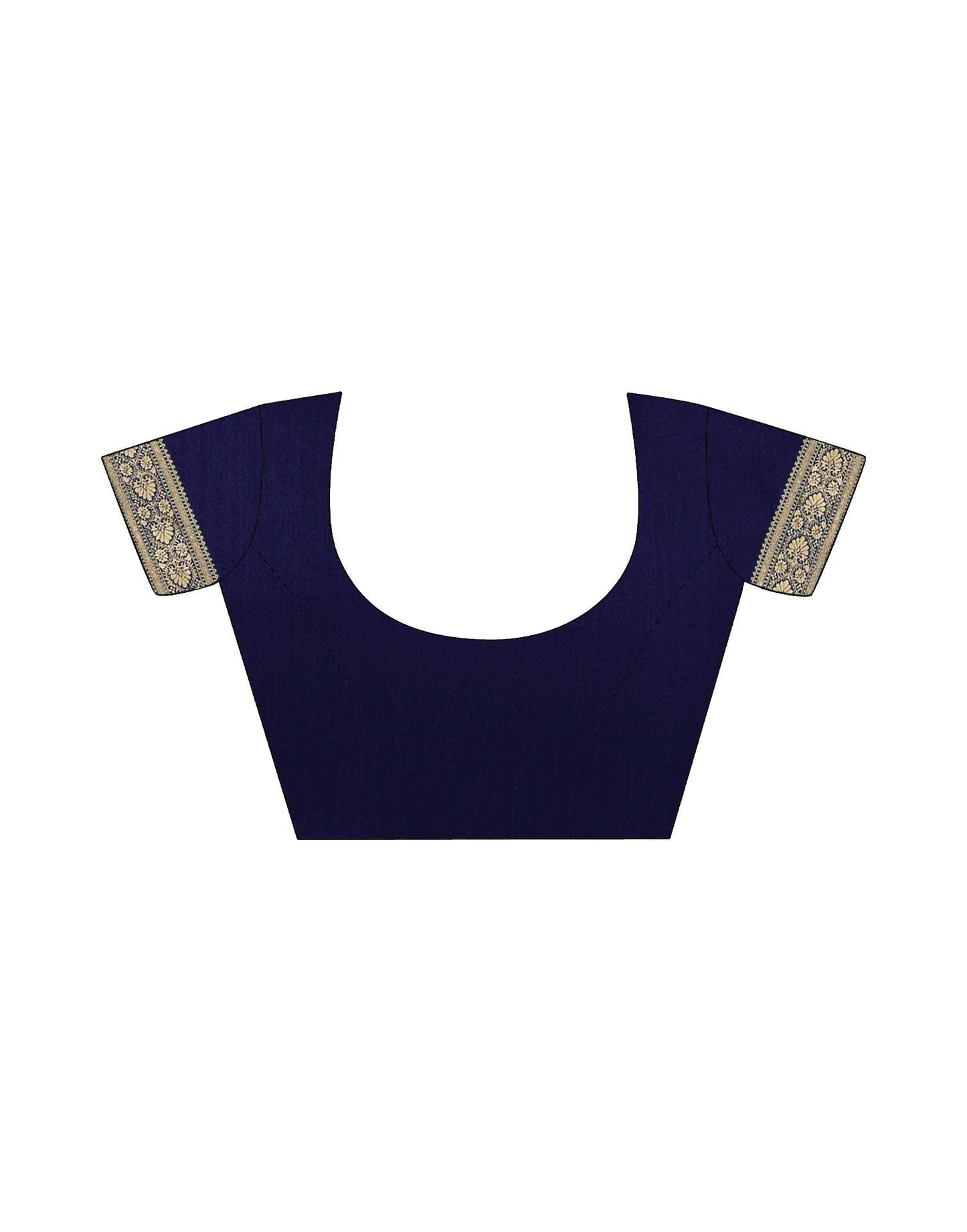 Navy Blue Jacquard Silk Saree