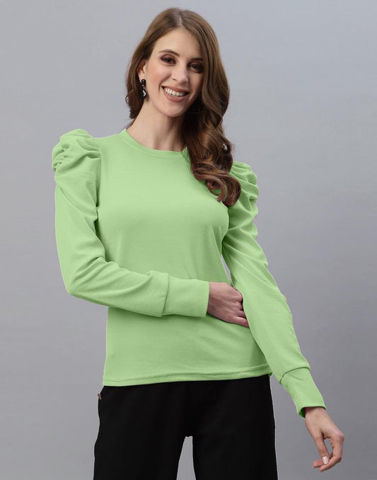 Mint Green Puff Sleeve Top | Sudathi
