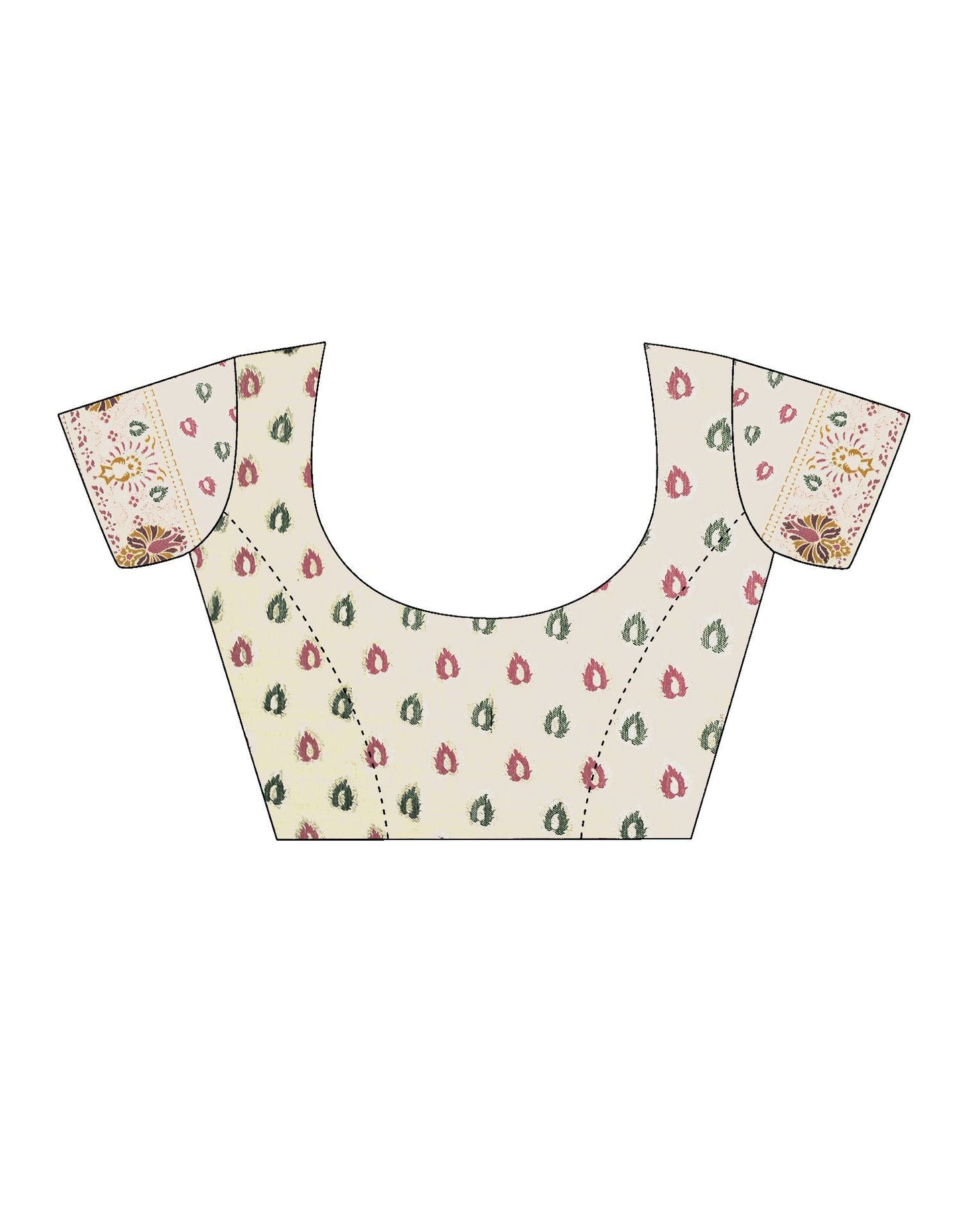 Light Cream Jacquard Cotton Saree