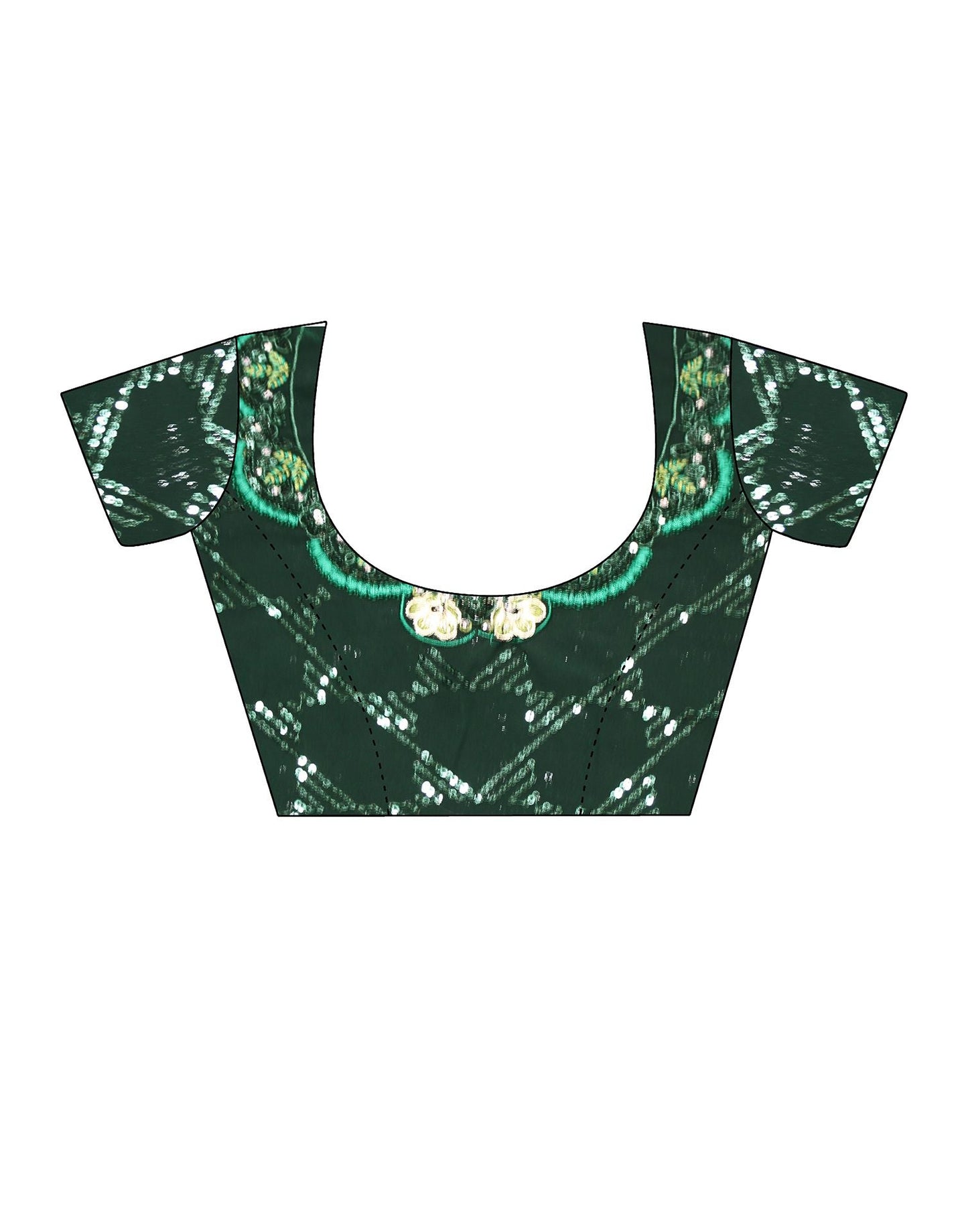 Dark Green Plain Georgette Saree