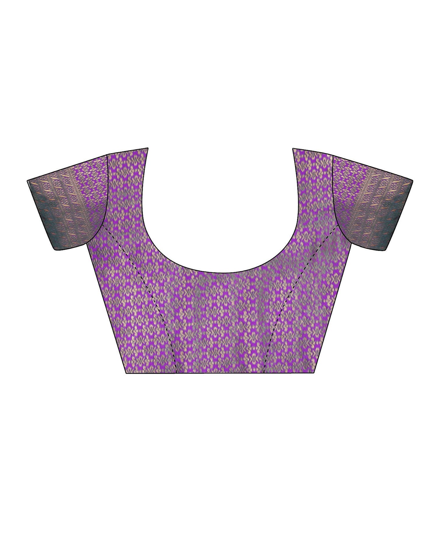 Yellow & Rani pink Jacquard Silk Saree