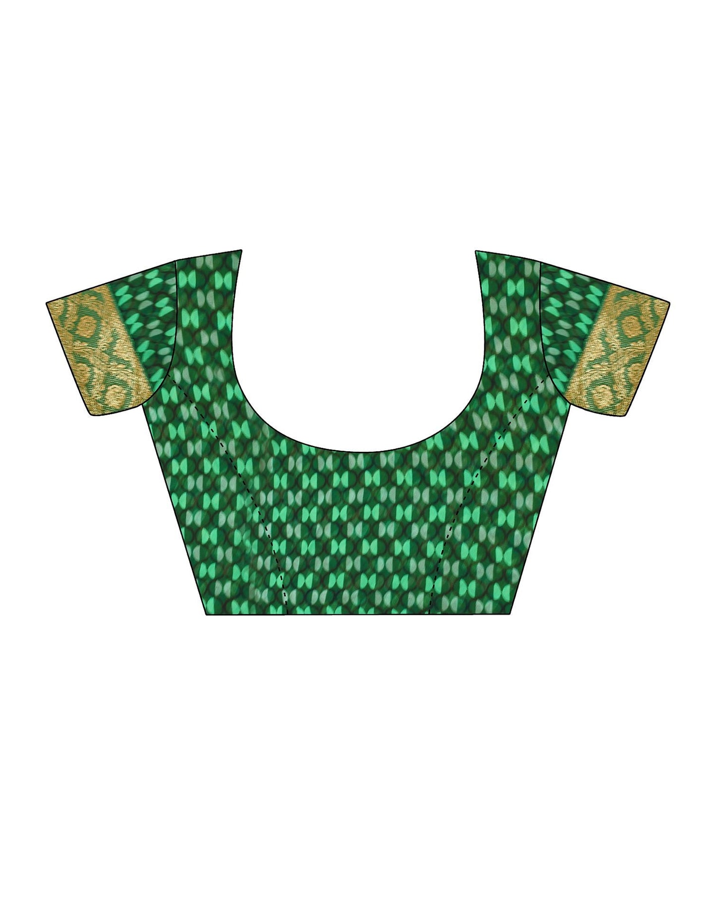 Green Printed Georgette Saree