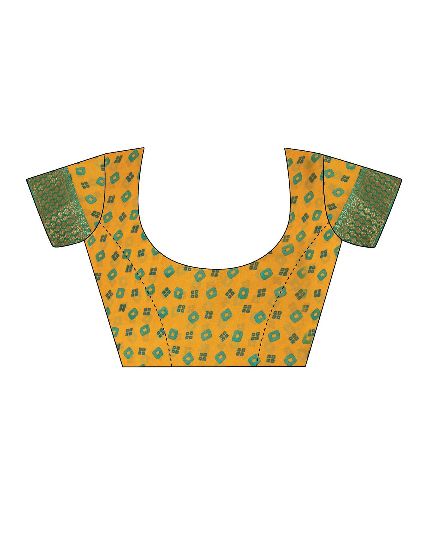 Turmeric Yellow Printed Georgette Saree