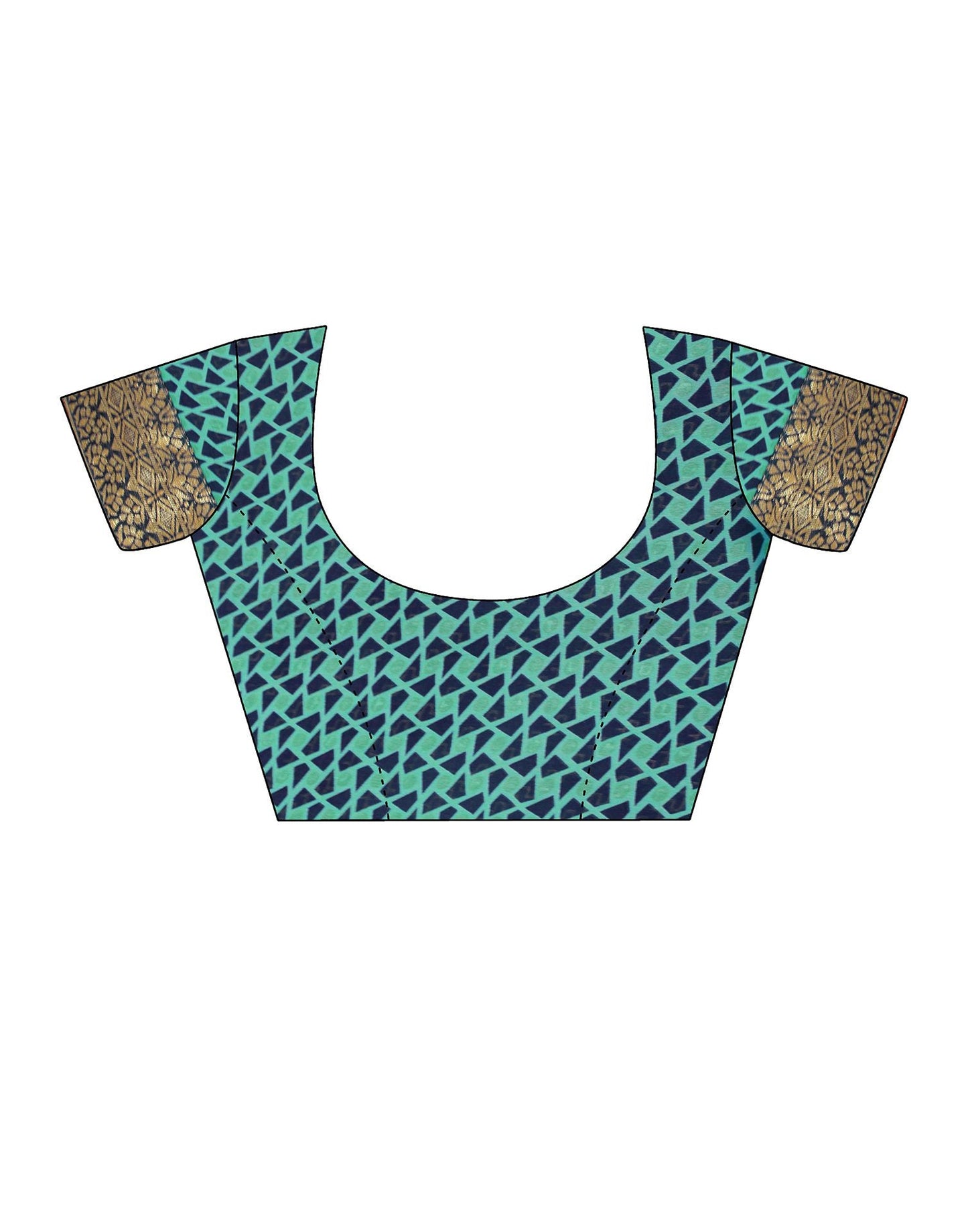 Navy Blue Printed Georgette Saree