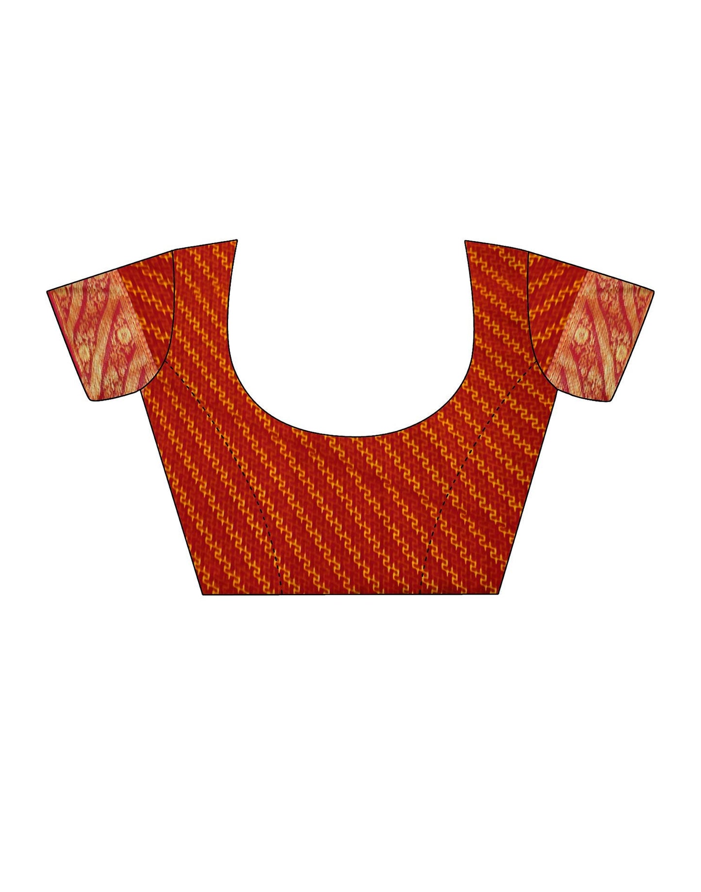 Red Printed Georgette Saree