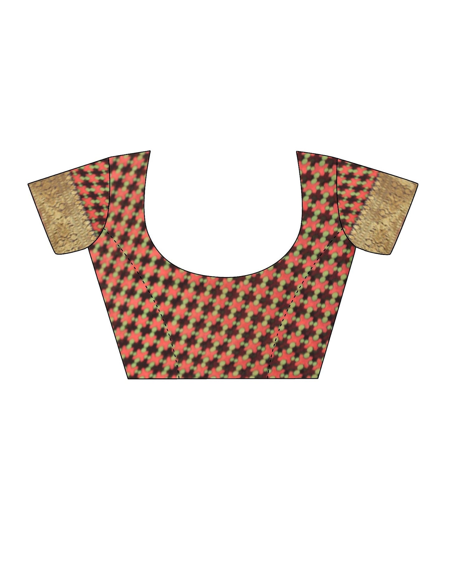 Brown Printed Georgette Saree