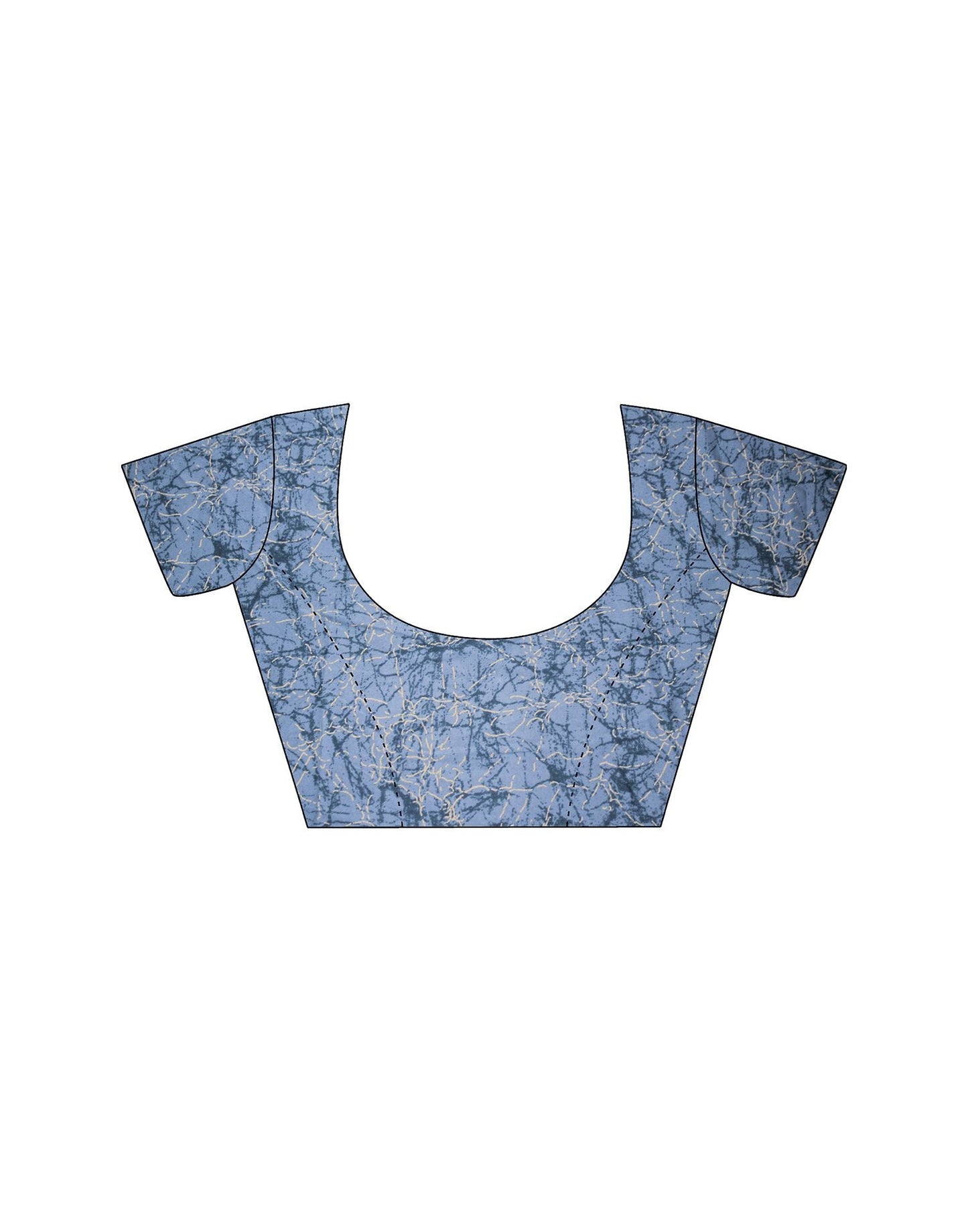 Dusty Blue Printed Georgette Saree