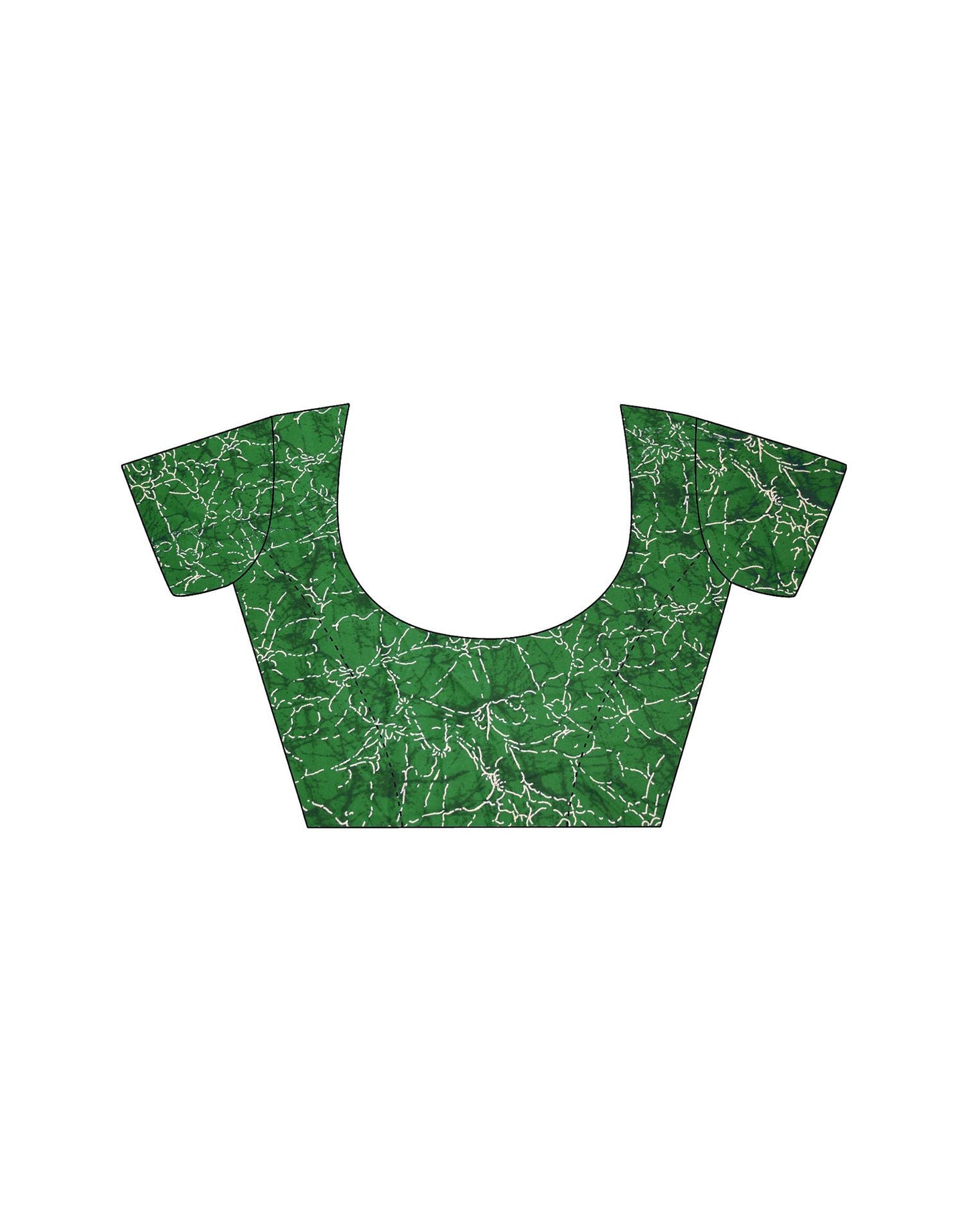 Dark Green Printed Georgette Saree