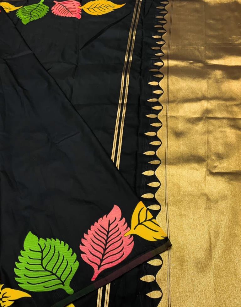 Black Silk Woven Saree