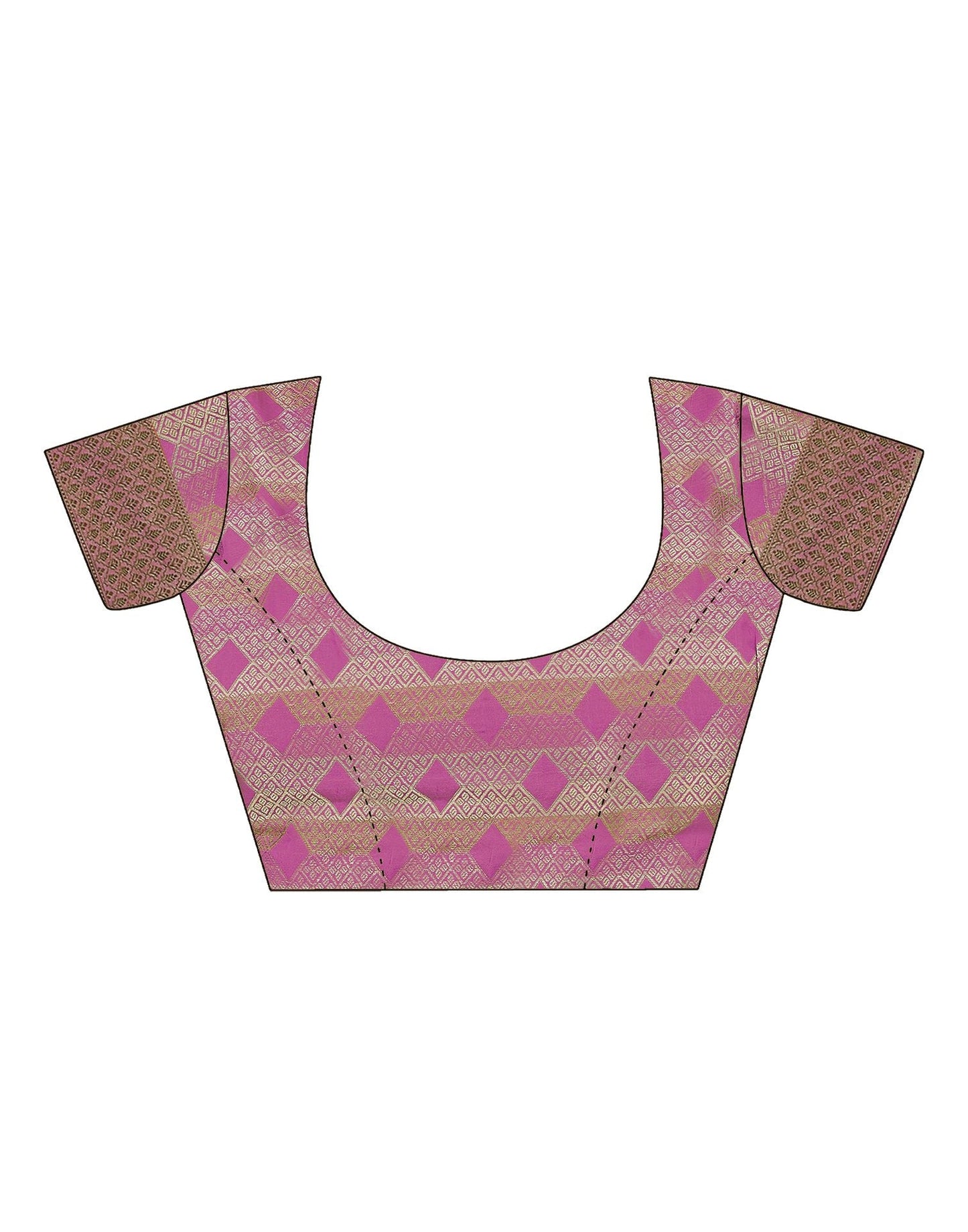 Yellow & Pink Jacquard Organza Saree