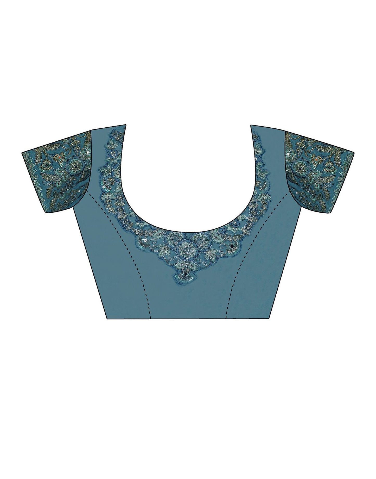 Blue Plain Silk Saree