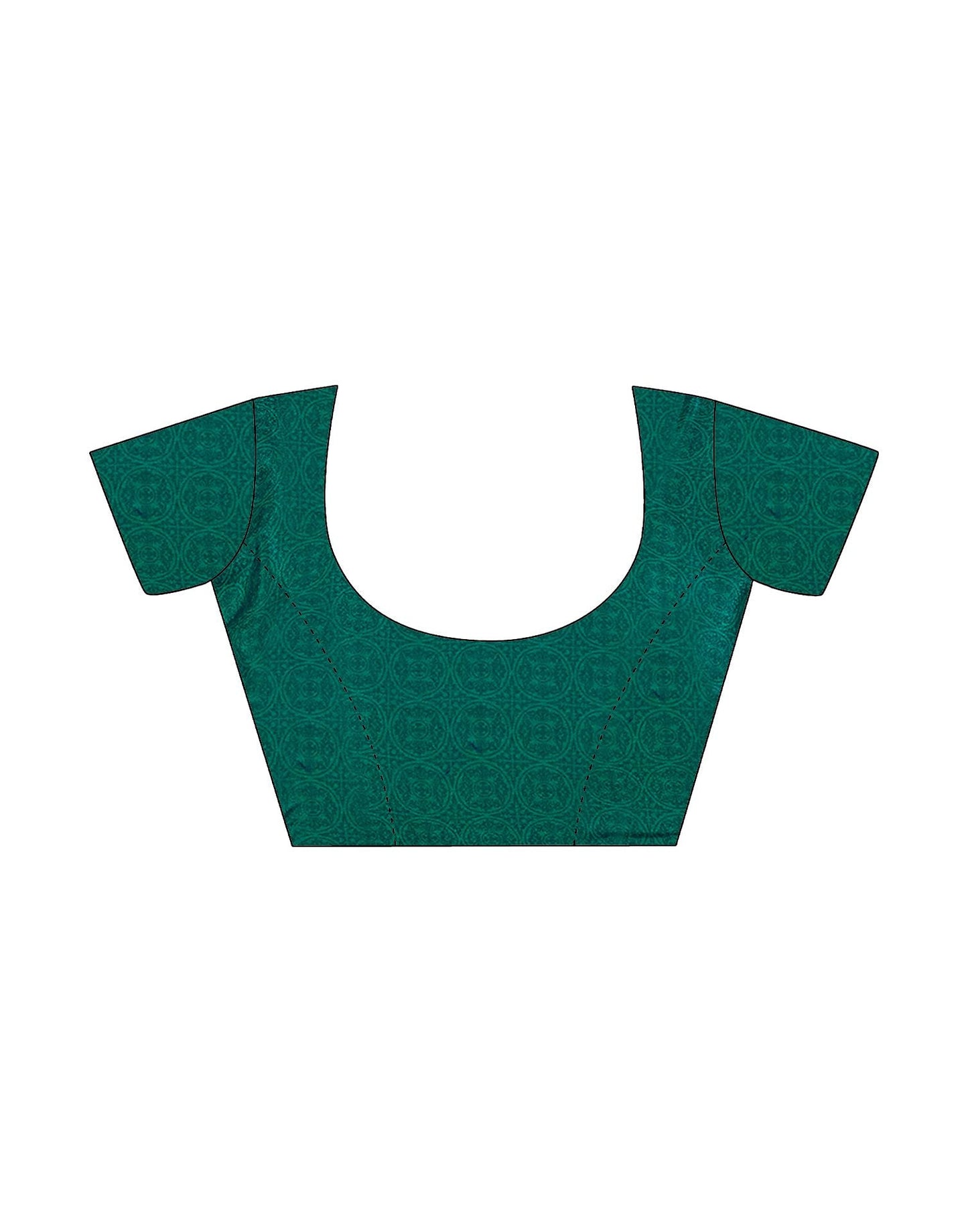 Rama Green Printed Silk Saree