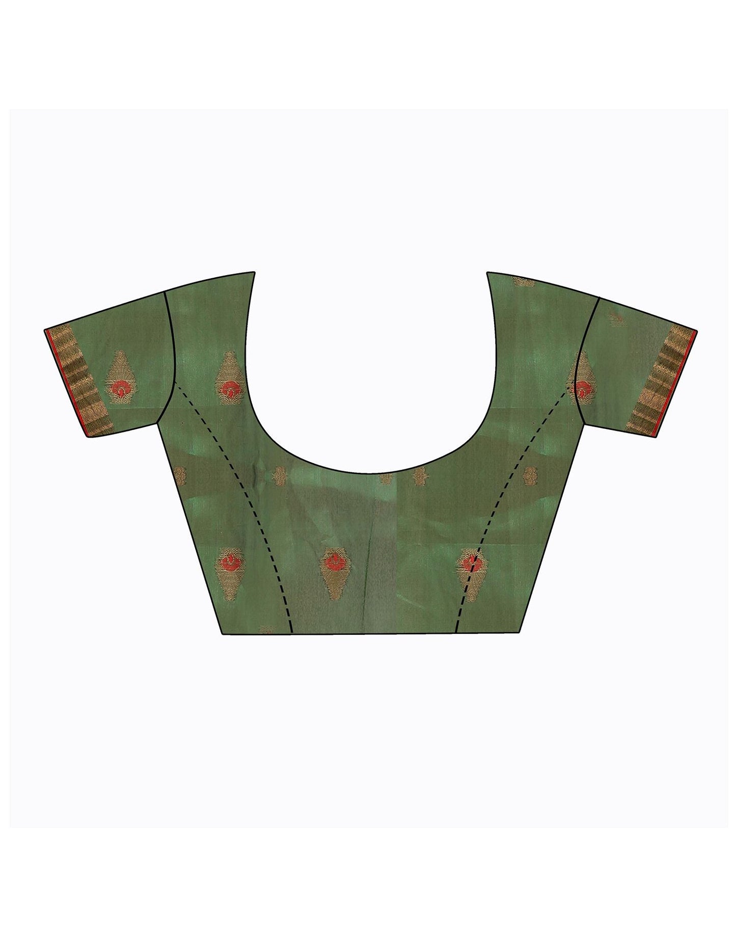 Dark Green Plain Cotton Saree