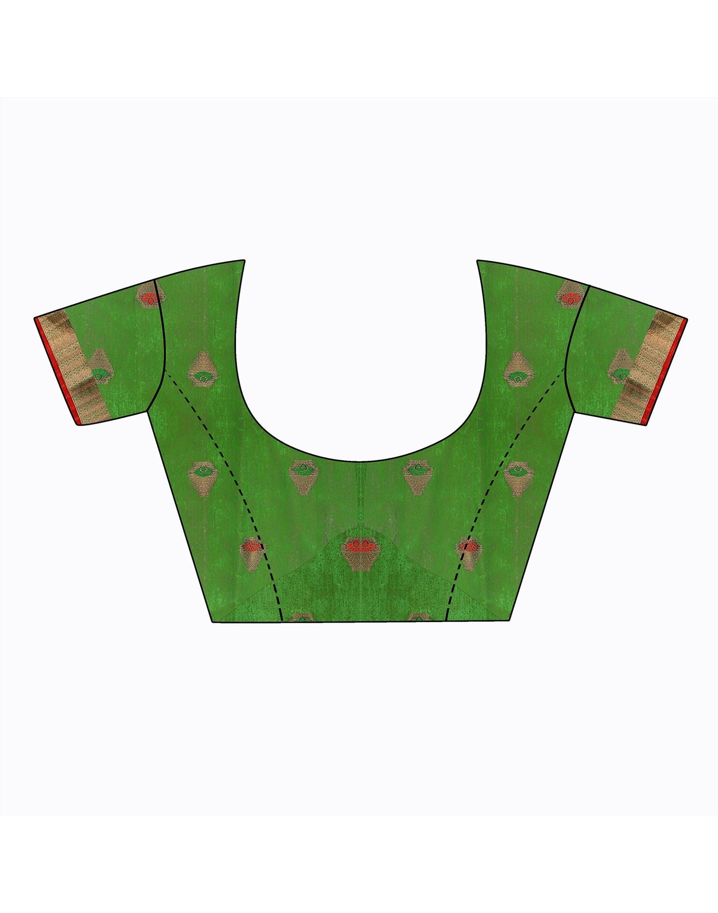 Dark Green Plain Cotton Saree