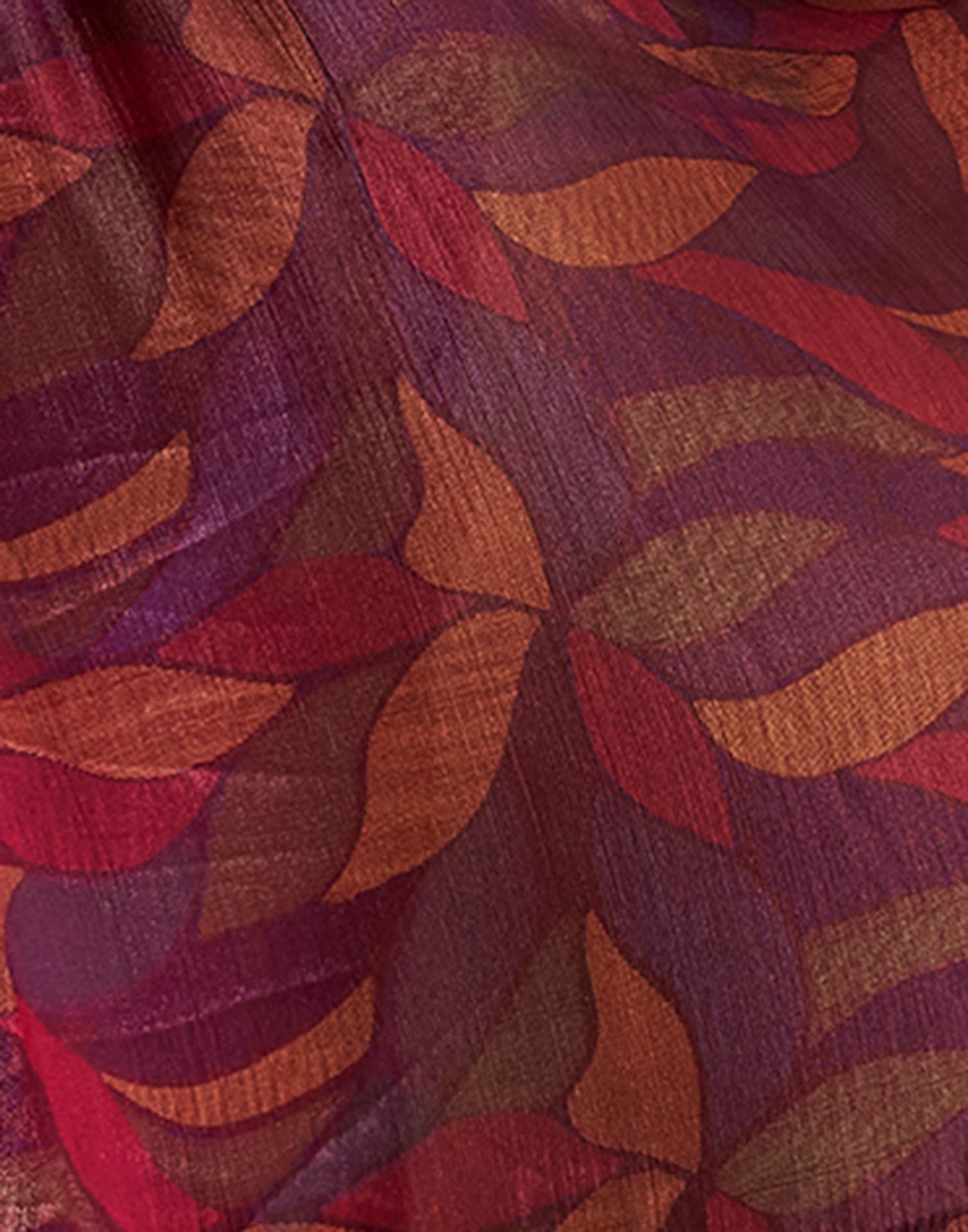 Wine Printed Chiffon Saree