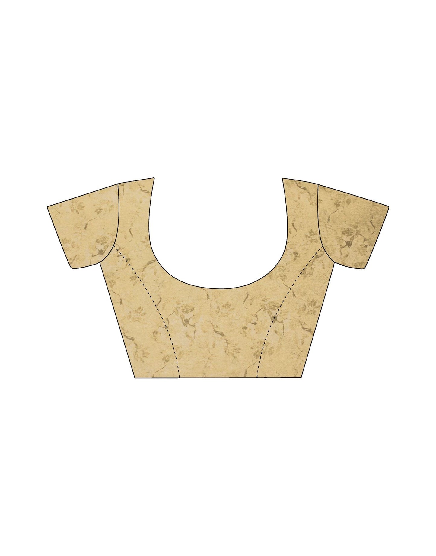 Cream Printed Georgette Saree