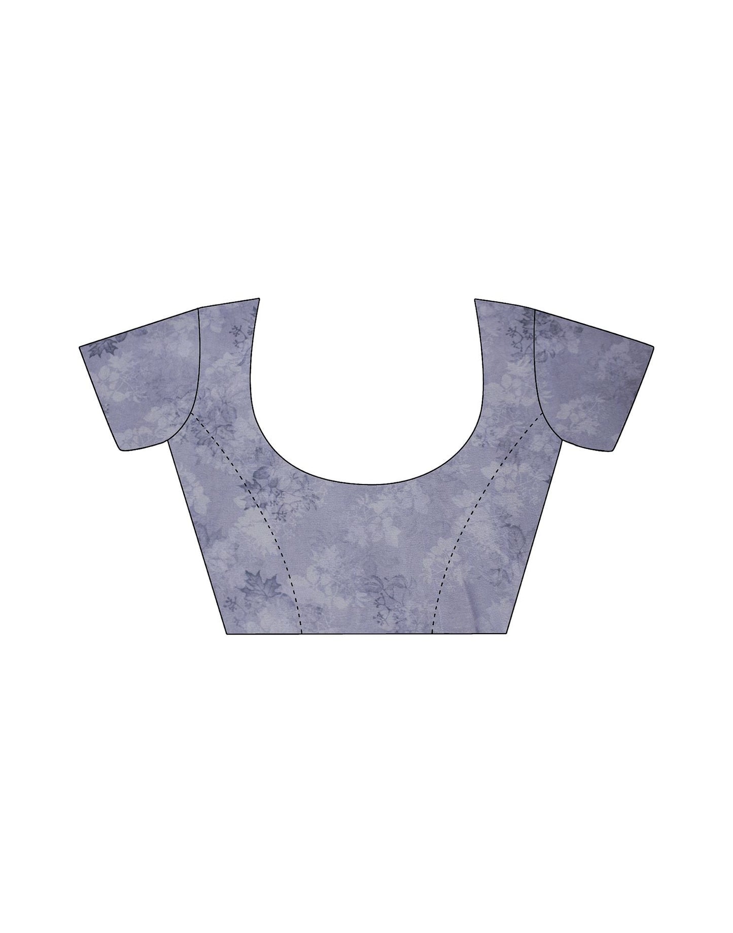 White Printed Georgette Saree