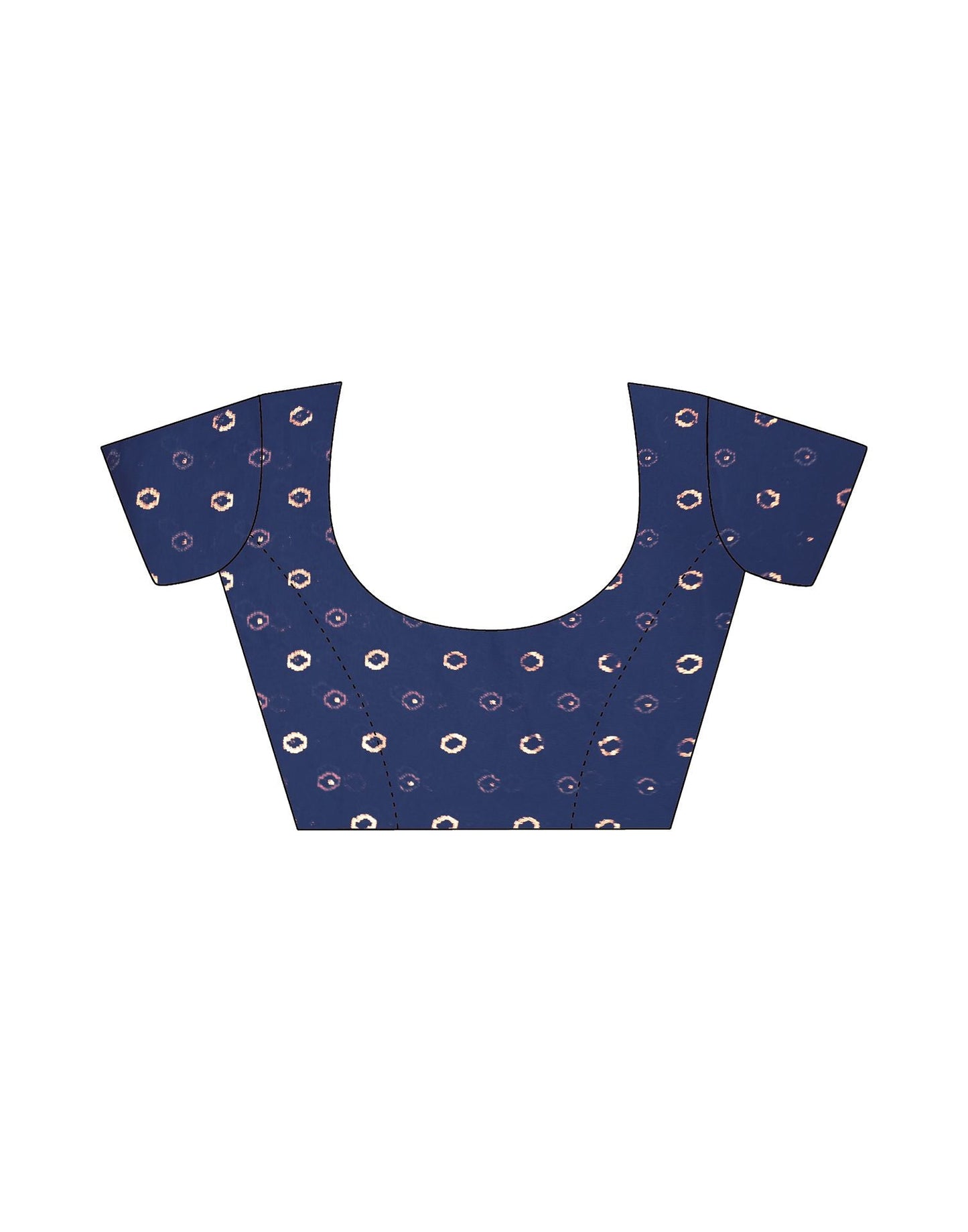 Navy Blue Printed Georgette Saree