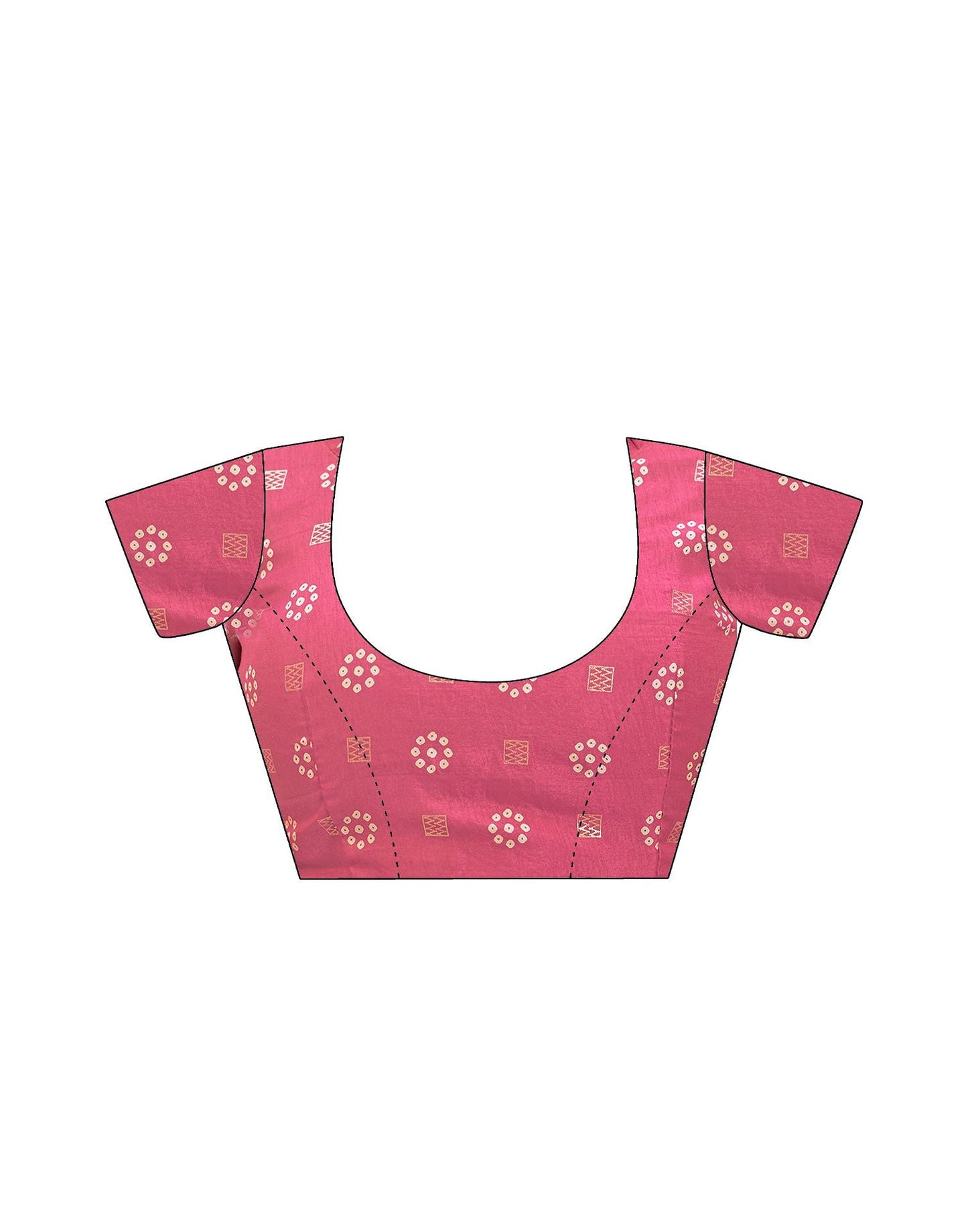 Light Pink Bandhani Silk Saree