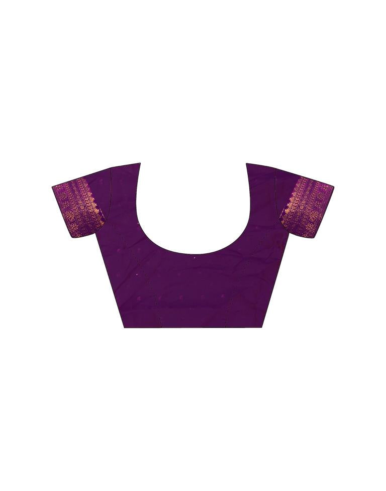 Deep Purple Silk Woven Saree