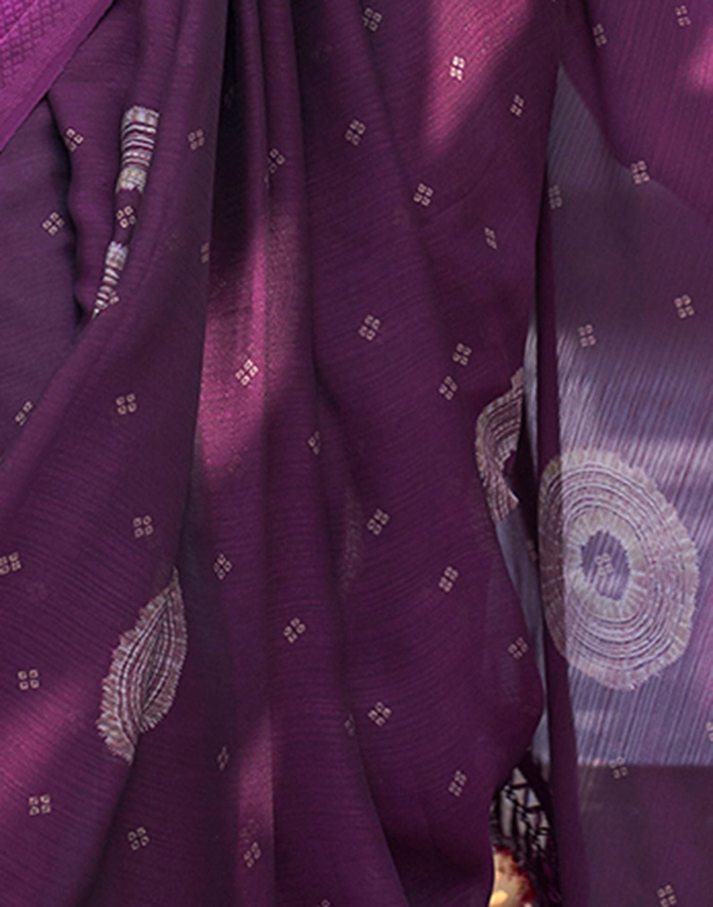 Purple Printed Chiffon Saree