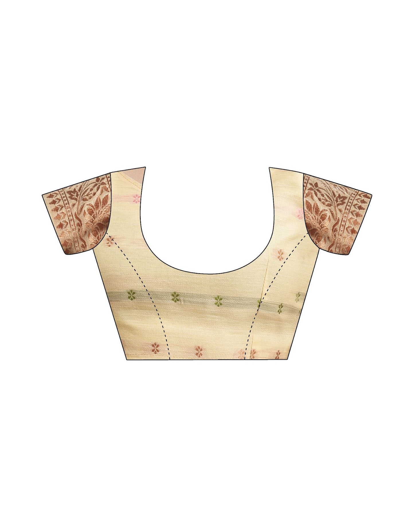 Beige Jacquard Linen Saree