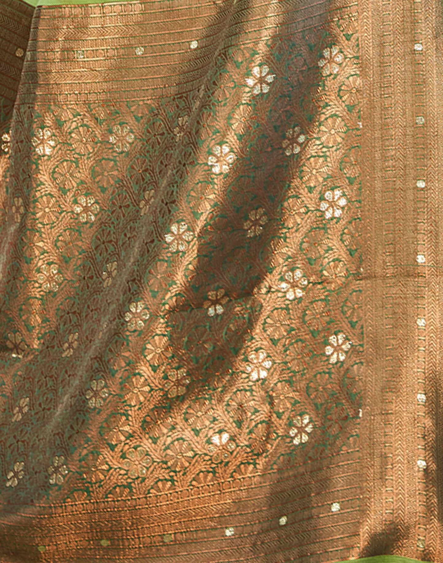 Light Green Jacquard Linen Saree