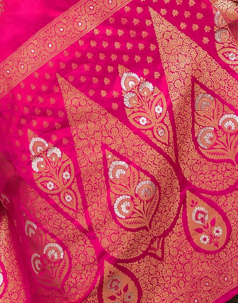 Pink Silk Woven Saree