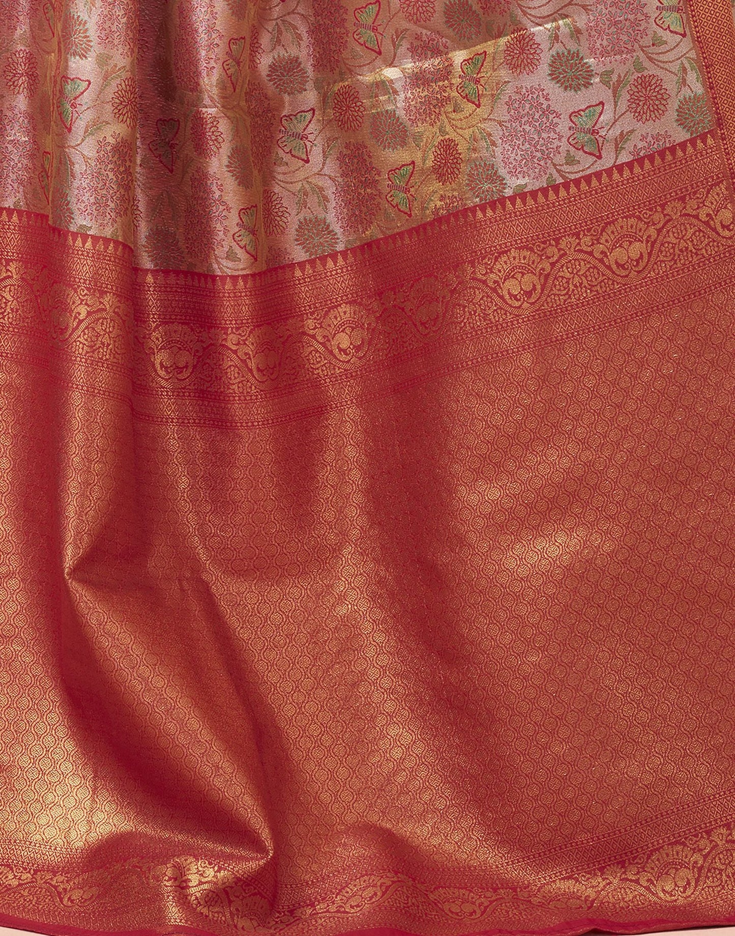 Golden Jacquard Silk Saree