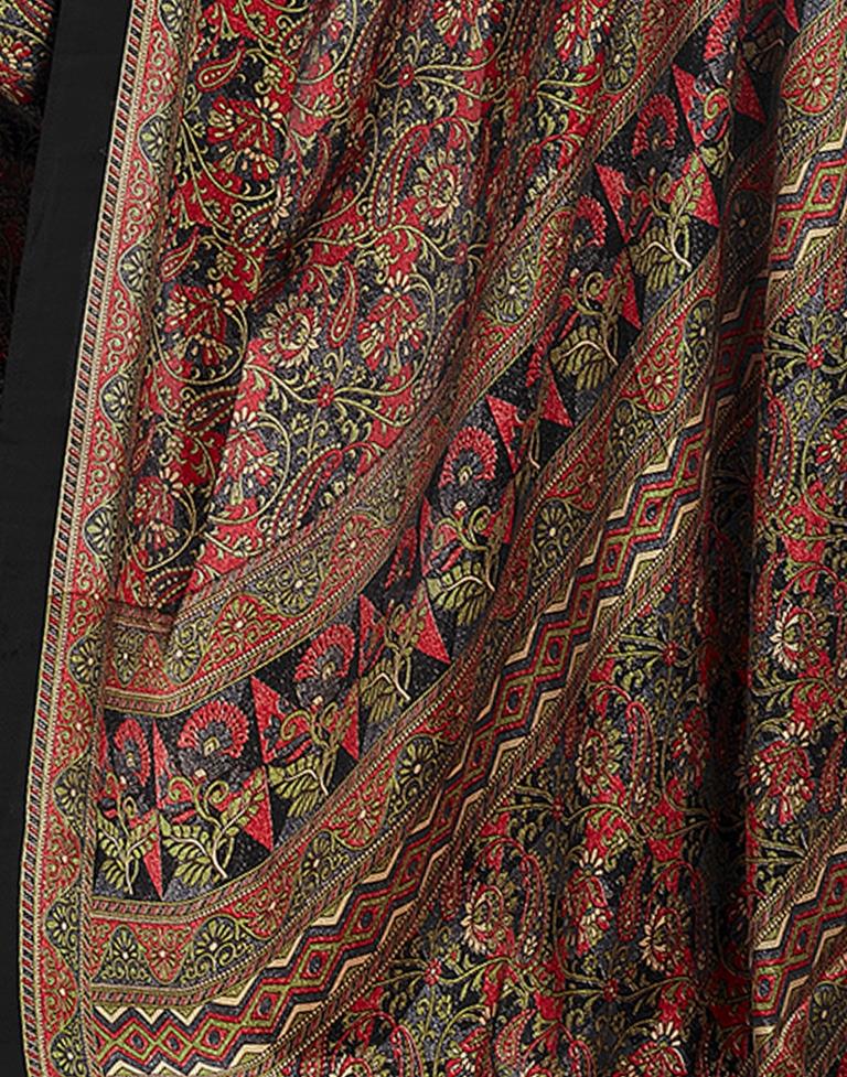 Black Silk Printed Saree