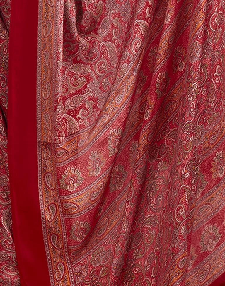 Red Silk Printed Saree
