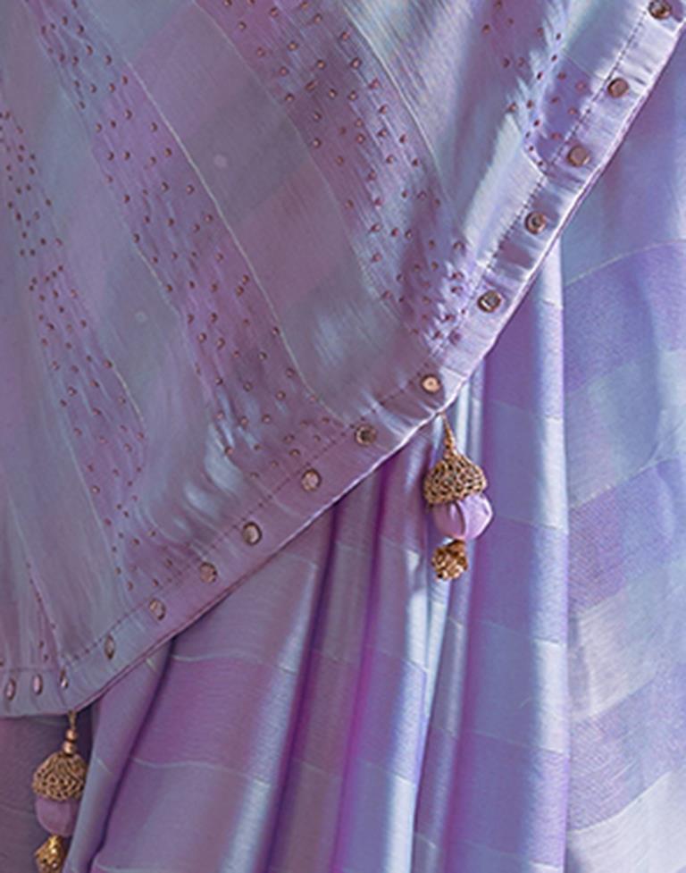 Lavender Chiffon Plain Saree